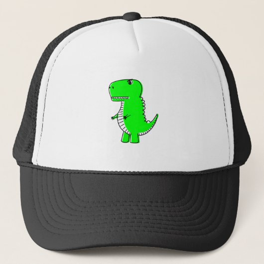 Green Dinosaur Drawing Trucker Pet (Voorkant)