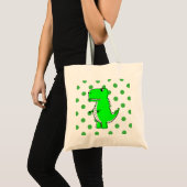 Green Dinosaur Green Polka Dots Canvas tas (Voorkant (product))