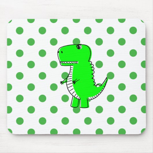 Green Dinosaur Green Polka Dots Muismat (Voorkant)