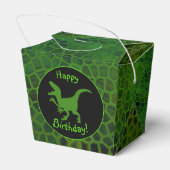 Green Dinosaur Hide Happy Birthday! Bedankdoosjes (Achterkant)