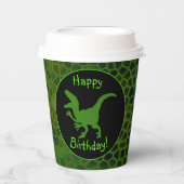 Green Dinosaur Hide Happy Birthday! Papieren Bekers (Voorkant)