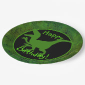 Green Dinosaur Hide Happy Birthday! Papieren Bordje (Gekanteld)