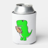 Green Dinosaur houdt van Football Blikjeskoeler (Blikje Voorkant)