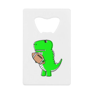 Green Dinosaur houdt van Football Creditkaart Flessenopener