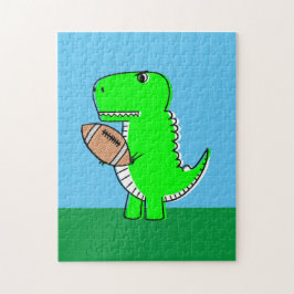 Green Dinosaur houdt van Football Legpuzzel