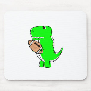 Green Dinosaur houdt van Football Muismat