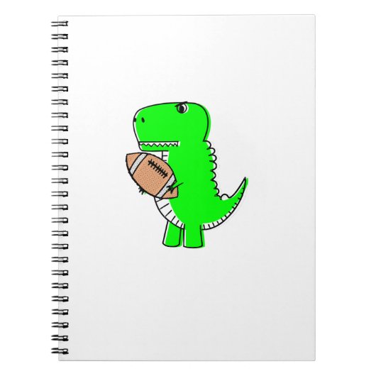 Green Dinosaur houdt van Football Notitieboek (Voorkant)
