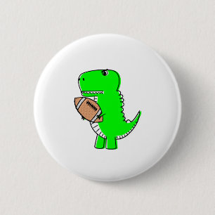 Green Dinosaur houdt van Football Ronde Button 5,7 Cm
