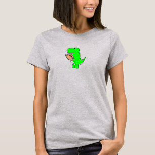 Green Dinosaur houdt van Football T-shirt