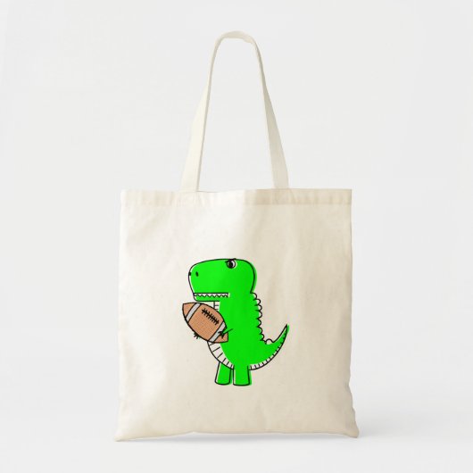 Green Dinosaur houdt van Football Tote Bag (Voorkant)