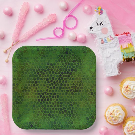 Green Dinosaur Huid Papieren Bordje (Feest)