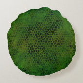 Green Dinosaur Huid Round Pillow Rond Kussen (Achterkant)