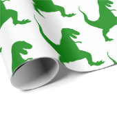 Green Dinosaur Kerstmis Cadeaupapier (Rol Hoek)
