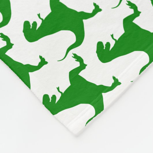 Green Dinosaur Kerstmis Fleece Deken (Hoek)