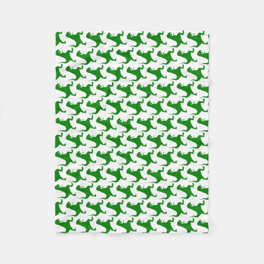Green Dinosaur Kerstmis Fleece Deken (Voorkant)