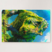 Green Dinosaur Legpuzzel (Horizontaal)