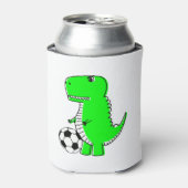 Green Dinosaur Loves Soccer Blikjeskoeler (Blikje Voorkant)