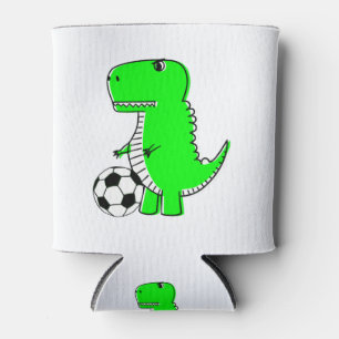 Green Dinosaur Loves Soccer Blikjeskoeler