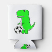 Green Dinosaur Loves Soccer Blikjeskoeler (Achterkant)