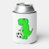Green Dinosaur Loves Soccer Blikjeskoeler (Blikje Achterkant)