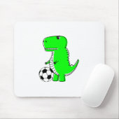Green Dinosaur Loves Soccer Muismat (Met muis)