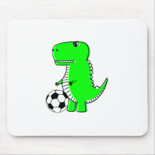 Green Dinosaur Loves Soccer Muismat