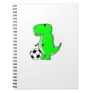 Green Dinosaur Loves Soccer Notitieboek