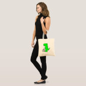 Green Dinosaur Loves Soccer Tote Bag (Voorkant (model))