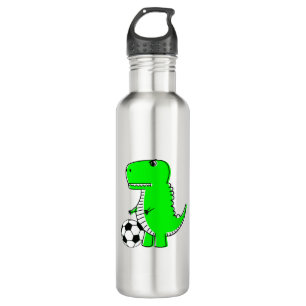 Green Dinosaur Loves Soccer Waterfles