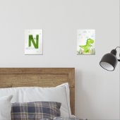 Green Dinosaur Nursery Wall Art Set of 2 Print Set (Slaapkamer)