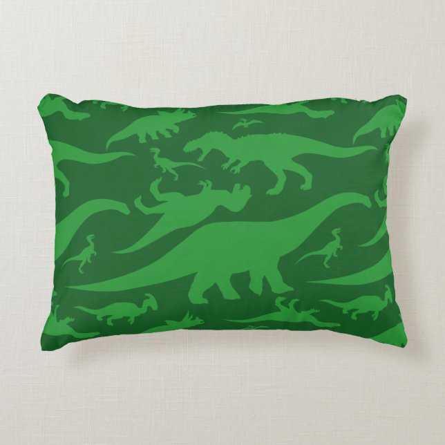 Green Dinosaur Pattern Accent Kussen (Voorkant)