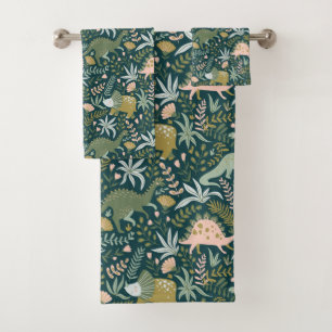 Green Dinosaur Pattern Bad Handdoek