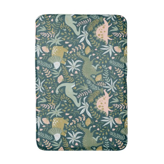 Green Dinosaur Pattern Badmat (Voorkant Verticaal)