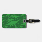 Green Dinosaur Pattern Bagagelabel (Voorkant horizontaal)