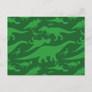 Green Dinosaur Pattern Briefkaart