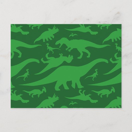 Green Dinosaur Pattern Briefkaart (Voorkant)
