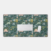 Green Dinosaur Pattern Bureaumat (Keyboard & Muis)