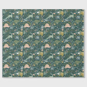 Green Dinosaur Pattern Cadeaupapier (Vlak)