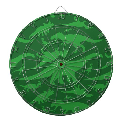 Green Dinosaur Pattern Dartbord (Voorkant)