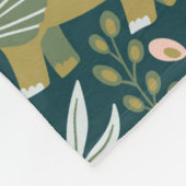 Green Dinosaur Pattern Fleece Deken (Hoek)