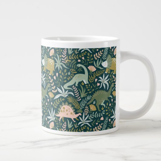 Green Dinosaur Pattern Grote Koffiekop (Rechts)