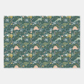Green Dinosaur Pattern Inpakpapier Vel (Voorkant 2)