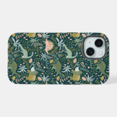 Green Dinosaur Pattern iPhone 15 Case (Achterkant horizontaal)