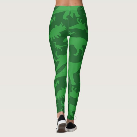 Green Dinosaur Pattern Leggings (Achterkant)