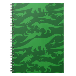 Green Dinosaur Pattern Notitieboek