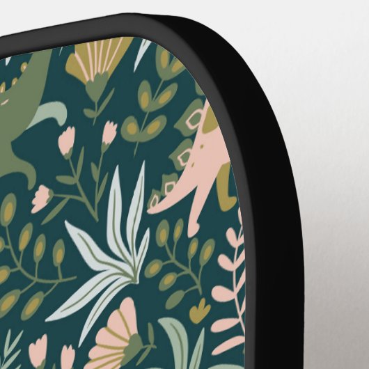 Green Dinosaur Pattern Pickleball Paddle (Links Detail)