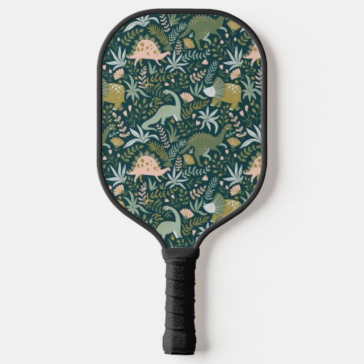 Green Dinosaur Pattern Pickleball Paddle (Achterkant)