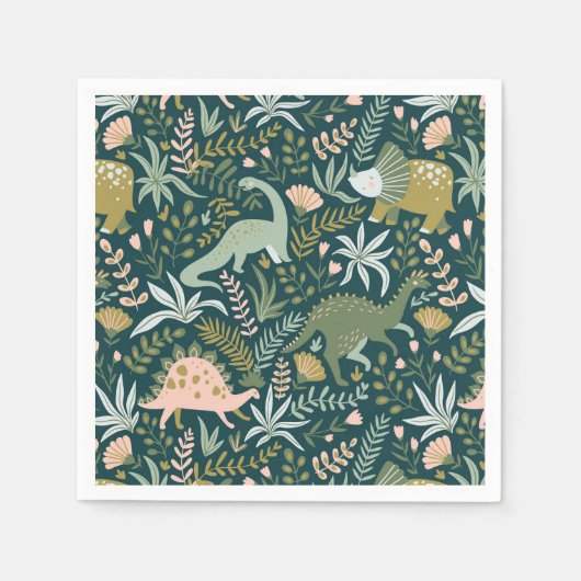 Green Dinosaur Pattern Servet (Voorkant)