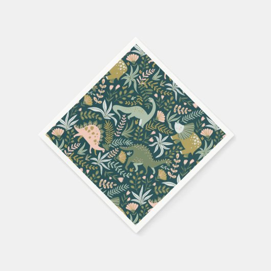 Green Dinosaur Pattern Servet (Hoek)