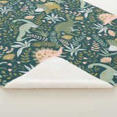 Green Dinosaur Pattern Sherpa Deken (3/4)